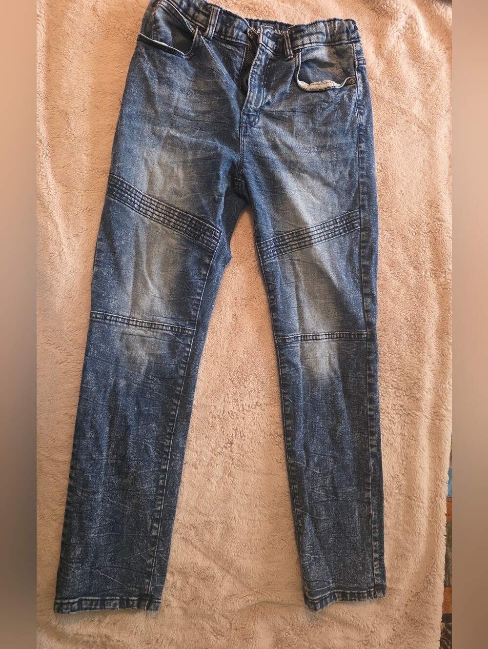 Boys Slim Fit Blue Washed Jeans